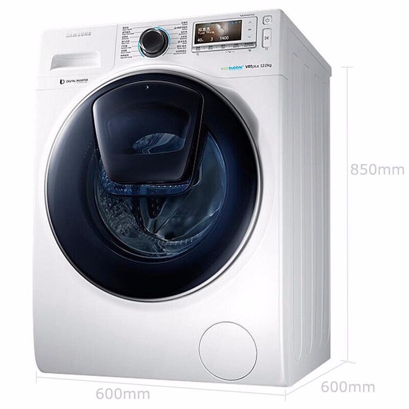 三星(samsung)12公斤原装进口中途添衣变频滚筒洗衣机ww12k8412ow