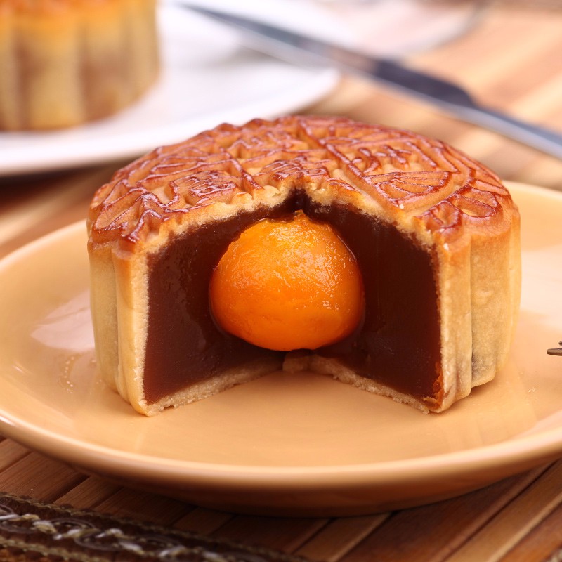 广州酒家蛋黄纯红莲蓉月饼750g广式月饼4个装